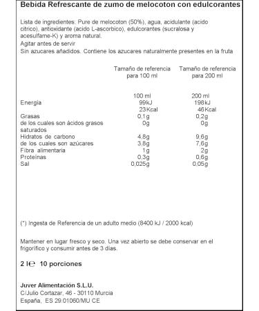 Juver Peach Juices 2L - Buy Online on GoSupps.com