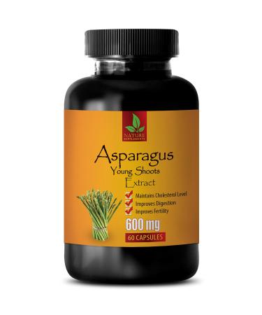 Diuretic and Anti-inflammatory Pill - Asparagus Young Shoots Extract 600 MG - Pure and Potent Ingredients - Asparagus Capsules 600mg - 1 Bottle 60 Capsules