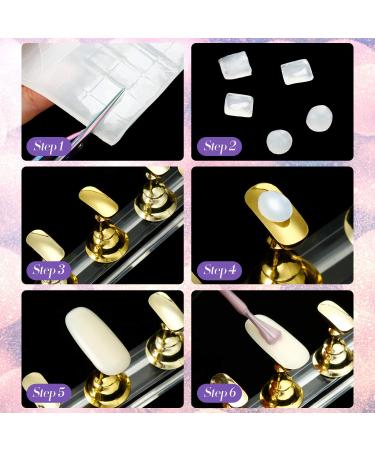 4 Set Nail Tips Holders - Magnetic Acrylic Practice Stands for Manicure & 126 Reusable Sticky Clay Adhesive Putty (Gold Silver Black White) - International Shipping Available - Buy Online on GoSupps.com