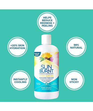 Sunburnt Ultra Hydrating Aloe Vera Gel - Organic Blend for Soothing & Hydrating Dry Skin - 16oz - Buy Online on GoSupps.com