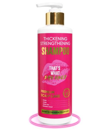 K-Beauty That's What She Used Hair Thickening Shampoo | Scalp Enhancing Hair Growth Shampoo w/Biotin 17 Amino Acids Caffeine Panthenol Niacinamide| Free from Parabens & Silicones 13 fl oz