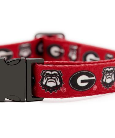 Georgia Bulldogs Custom Handmade Adjustable Nylon Collars and Leashes (XS Collar)