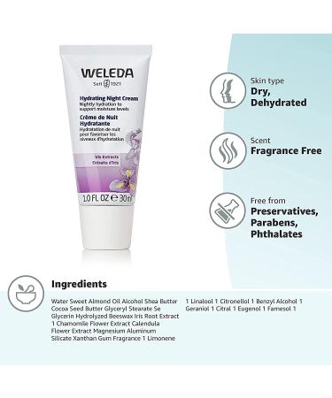 Weleda Hydrating Night Face Cream - 1 fl oz Plant Rich Moisturizer with Iris Root, Calendula, Chamomile - Fragrance-Free - Buy Online on GoSupps.com