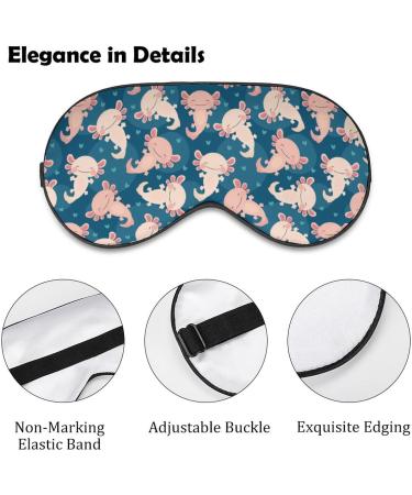 Cute Axolotl Kawaii Pattern Sleep Mask | Soft & Comfortable Eye Mask with Adjustable Head Strap - Buy Online on GoSupps.com