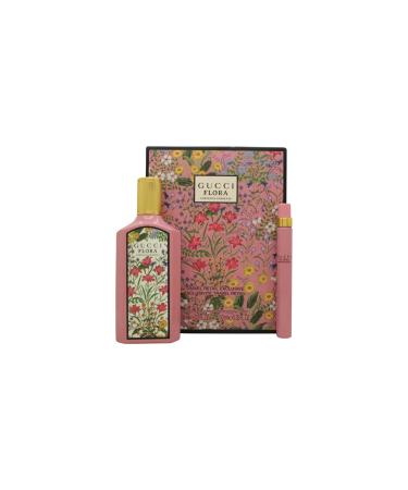Gucci Flora Gorgeous Gardenia Gift Set for Women Eau de Parfum Spray 3.3 Ounce + Travel spray EDP 0.33 Oz