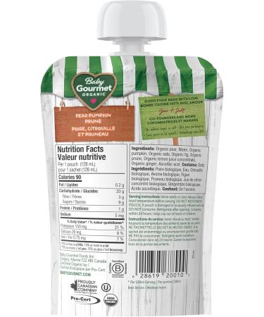 Baby Gourmet Organic Baby Food Puree Pear Pumpkin Prune Pear pumpkin prune NO - Buy Online on GoSupps.com