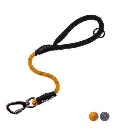 Floxik short guide orange for dogs 12mm |Reflecting short line made of climbing rope material |Optimal for linen training & free -range training 12mm orange