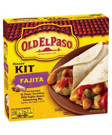 Old El Paso Fajita Dinner Kit With Flour Tortillas, Mild Fajita Sauce & Seasoning Mix, 12.5 oz. (Pack of 6) Fajita 12.5 Ounce (Pack of 6)