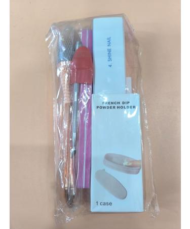Dipping Powder Tool Kit - French Nail Dipping Powder Tray Nail Dust Brush Files & Buffers for Perfect Nail Art - Buy Online on GoSupps.com