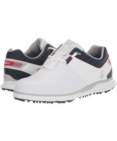 FootJoy Men's Pro/SL Golf Shoes 9.5 - White/Navy/Red | Premium Performance and Style - Buy Online on GoSupps.com