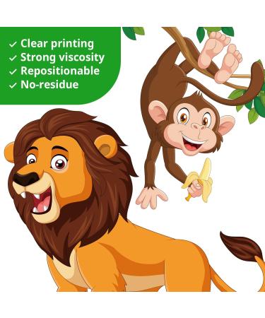 DECOWALL DSL-8069 Jungle Animals Cartoon Wall Stickers - Safari Decals for Nursery & Kids Room Wall Decor - Buy Online on GoSupps.com