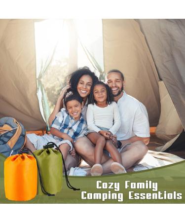 8 Pack Emergency Sleeping Bag - Lightweight Thermal Survival Gear for Outdoor Camping and Hiking - Waterproof Mylar Blankets - Portable Bivy Sack in Green and Orange - Buy Online on GoSupps.com