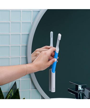 Buy Quip Sonic Toothbrush for Adults - Soft Bristle Timer Extra Brush Head & Travel Cover - Blue | International Shipping Available - Buy Online on GoSupps.com