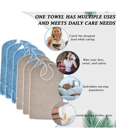 Azonelife Waterproof Adult Bibs - 3 Pack Reusable & Washable Removable Crumbs for Men & Women - Ideal for Meals Blue - Buy Online on GoSupps.com