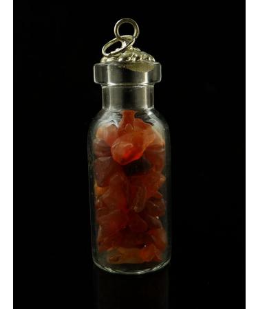 Harmonize Carnelian Chips In Glass Bottle Reiki Healing Gemstones Pendant Balancing Spiritual - Buy Online on GoSupps.com