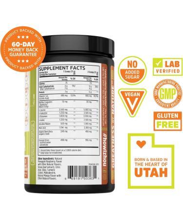Zhou Nutrition Muscle BCAA Powder | Vegan Muscle Recovery | Gluten & Sugar Free | Probiotic Boost & Vitamin C | 30 Servings - Tropical Punch - Buy Online on GoSupps.com