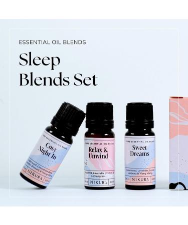 Nikura Sleep Essential Oil Blends Set - 3 x 10ml | Cosy Night, Relax & Unwind, Sweet Dreams | Strong Fragrance for Soap, Candle Making & Home Diffusers | Vegan, 100% Pure & Natural - Buy Online on GoSupps.com