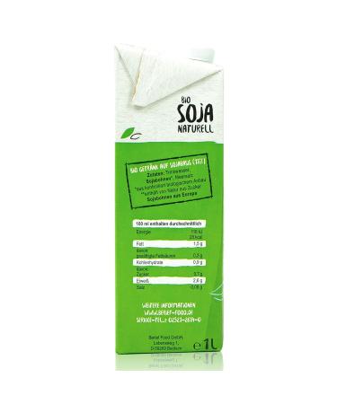Buy Berief Organic Soya Drink - 1L Pack of 6 | 100% Plant-Based Vegan No Added Sugar - International Shipping Available - Buy Online on GoSupps.com