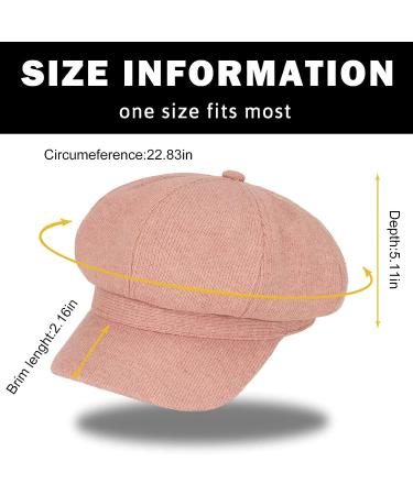 Womens Pink Cotton Newsboy Cap | Bakerboy Cabbie Gatsby Visor Beret Hat - Buy Online on GoSupps.com