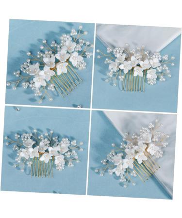 Angoily Bridal Comb Hair Accessories for Bride Wedding Bride Hair Comb Bridal Flower Hair Comb Hair Accessory for Women Floral Hair Comb Tiara Pearl Miss Beautiful Ceramic Flower - Buy Online on GoSupps.com