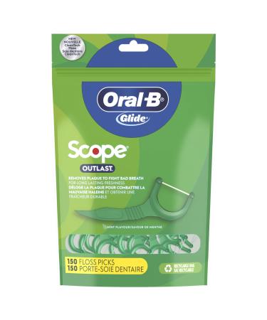 Oral-B Glide Complete with Scope Outlast Mint Flavour Floss Picks 150 Count.