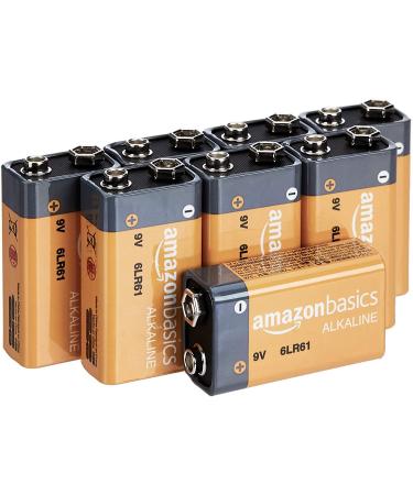 Amazon Basics 9 Volt Performance All-Purpose Alkaline Batteries, 5-Year Shelf Life, Easy to Open, Packaging May Vary - 8 Counts 8 Count 9V Batteries