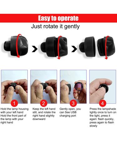 ePicsoa 2 Pcs Croc Lights - Rechargeable Headlights for Croc Shoes - IPX5 Waterproof - 3 Light Modes - Perfect Gift for Adults & Kids - Black - Buy Online on GoSupps.com