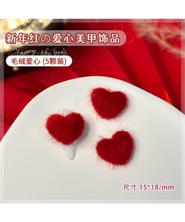 Love New Year Nail Crystal Heart Nail Art Plush Heart Nail Art Decoration DIY Nail Supplies For Girl Crystal Heart Nail Art Love Nail Plush Heart Nail Art Decor 2 small matte hearts - Buy Online on GoSupps.com