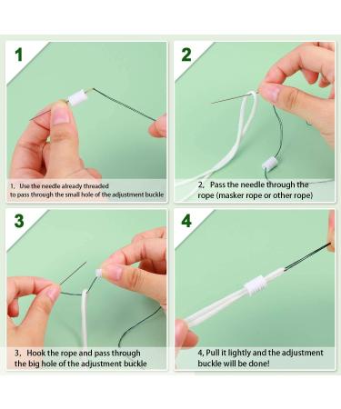 100 PCS Cord Locks Soft Silicone Toggles for Masker Drawstrings  Adjustable Lanyard Buckle Barrel Connectors  Elastic Cord Adjuster Non Slip Stopper (White) - Buy Online on GoSupps.com