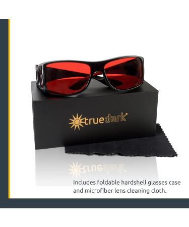 TrueDark Twilights Fitover Blue Light Blocking Glasses - Reduce Eye Strain & UV Glare for Better Sleep | Men & Women | Perfect for Computer Gaming TV & Phone - Dave Asprey - Buy Online on GoSupps.com