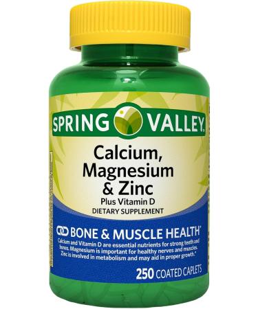 Calcium Magnesium Zinc with D3- Vitamin Caplets 250ct (Pack of 1) - Buy Online on GoSupps.com