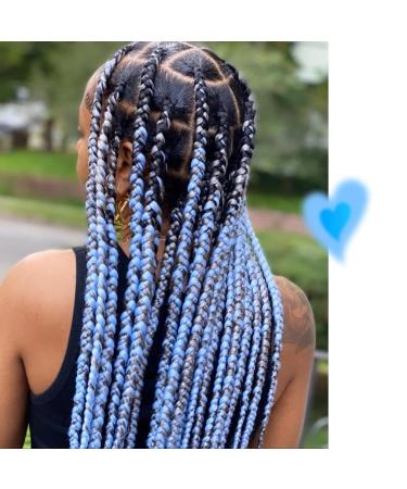 Baby Blue Pre Stretched Kanekalon Braiding Hair 26 Inch - Pack of 3 | Shop Now - Buy Online on GoSupps.com