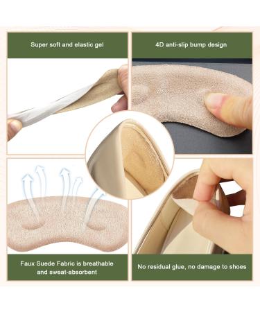 Heel Pads for Loose Shoes | Women's Comfort Inserts | Stop Heel Slip & Blisters | 3 Pairs - Beige Black Clear - Buy Online on GoSupps.com