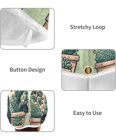 Super Absorbent Morning Cat Hair Towel 2 Pack Quick Dry Hair Turbans with Button Twisty Wrap for Women & Girls | International Shipping - Buy Online on GoSupps.com