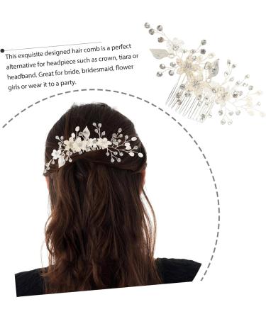 Angoily Bridal Headdress Prom Headpiece Pearl Hair Clip Women Hairpin Wedding Bridal Hair Comb Rhinestone Barrettes Pearl Hair Barrettes White Pearl Flower Bride Rhinestones - Buy Online on GoSupps.com
