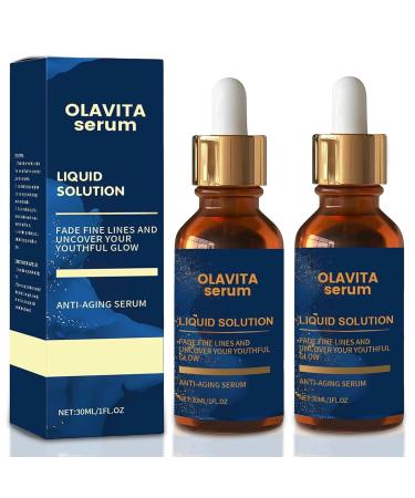 Olavita Serum Olavita Liquid Solution Anti Aging Serum Vitamin C & E Serum Promotes Skin Collagen Production smoothes wrinkles and fine lines (2PCS)