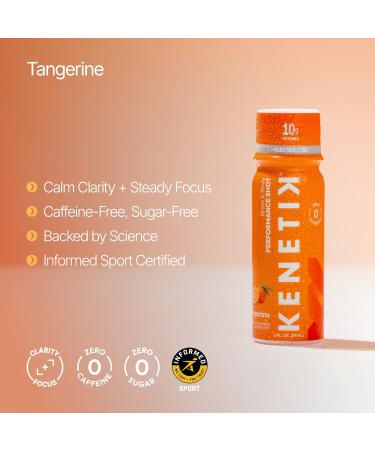 KENETIK Caffeine-Free Focus Shots Brain Fuel for Mental Clarity and Cognitive Endurance Sugar-Free Bioidentical Ketones (D-BHB) 2oz 6 Pack Tangerine Tangerine 2 Fl Oz (Pack of 6) - Buy Online on GoSupps.com