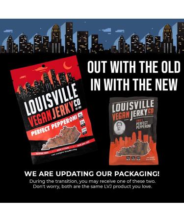 Louisville Vegan Jerky - Perfect Pepperoni 3 oz (Pack of 1) | Vegetarian & Vegan-Friendly - Non-GMO Soy Protein - 270 Calories - Gluten-Free Ingredients - Buy Online on GoSupps.com