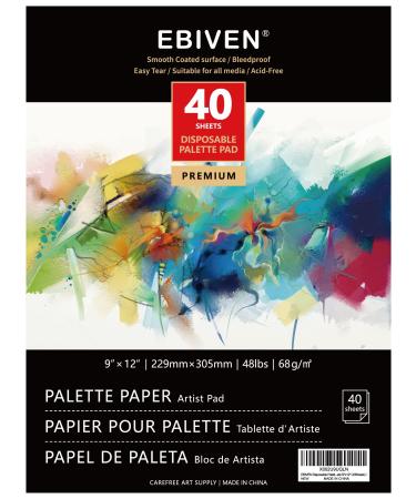 EBIVEN Disposable Palette Pad Coated Paper for Oil Paints Mixing, 9'' x 12'', Pack of 40 Sheets (9" x 12"(40 Sheets)) - Buy Online on GoSupps.com