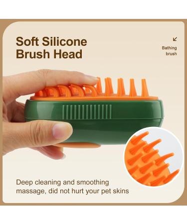 ZITSMS 3-in-1 Cat Steam Brush & Silicone Massage Grooming Comb for Cats & Dogs - Avocado Green - Buy Online on GoSupps.com