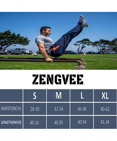 ZENGVEE Men's Sweatpants with Zipper Pockets - Gray Athletic Pants for Jogging, Gym, Running - Large - Buy Online on GoSupps.com