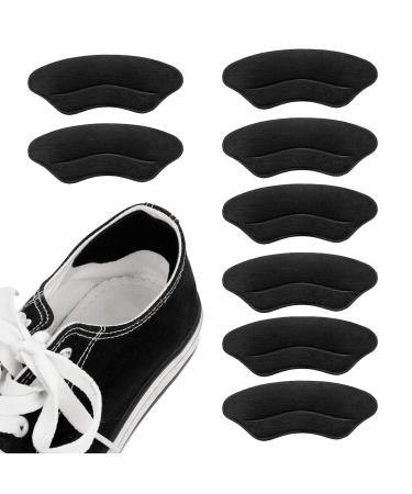 Molain 4 Pairs Heel Grips Shoe Pads Liner Inserts for Loose Shoes Heel Cushions Snugs for Shoe Too Big Men Women Self-Adhesive Shoes Sticker Comfort Insole Foot Care Protector Heel Pain Relief (Black) Style B