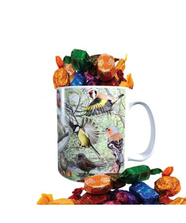 British Garden Birds Mug with Choice of Sweets Gift