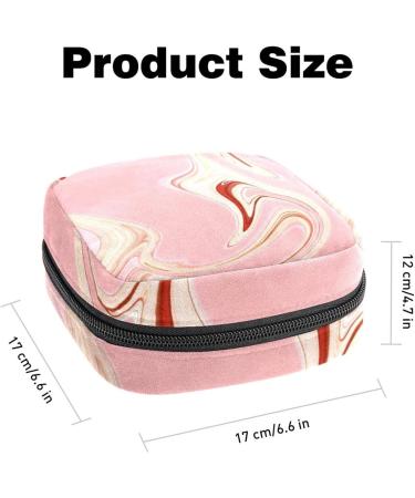 Menstruation Pad Bag with Zipper | Women's Napkin & Tampon Collection Bag - Golden Pink Marble | Stylish & Functional Travel Accessory - Buy Online on GoSupps.com