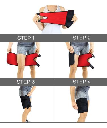 Adjustable Thigh Brace Support | Quadriceps & Hamstring Compression Sleeve for Men and Women - Buy Online on GoSupps.com