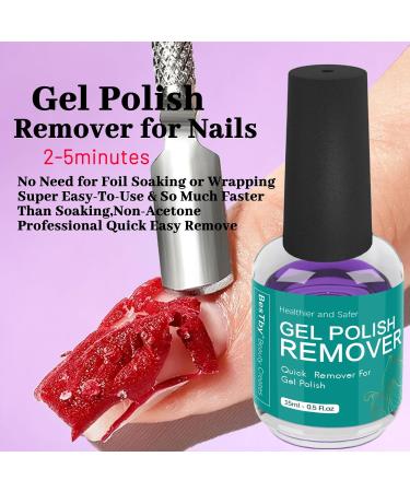 Gel Nail Polish Remover Kit Quick 2-5 Minute Gel Removal (2pcs 15ml) with Pusher & Scraper Tools No Soaking Needed - Buy Online on GoSupps.com