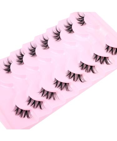 Cat Eye Wispy Half Lashes - 15mm Mink Volume Fake Eyelashes - 8 Pairs Pack by Pawotence - Buy Online on GoSupps.com