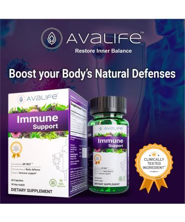 Avalife Immune Support with Andrographis  Elderberry  Echinacea (60 Capsules) | Daily Immune Boost Vitamin Supplement Made with Natural Herbs | Gluten-Free  Vegetarian  Non-GMO - Buy Online on GoSupps.com
