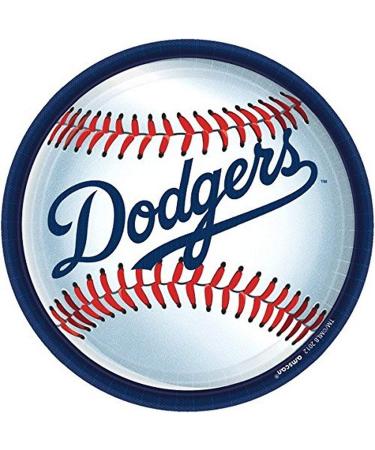 Amscan Los Angeles Dodgers Round Plates, 9", Pack of 18, Multi Color