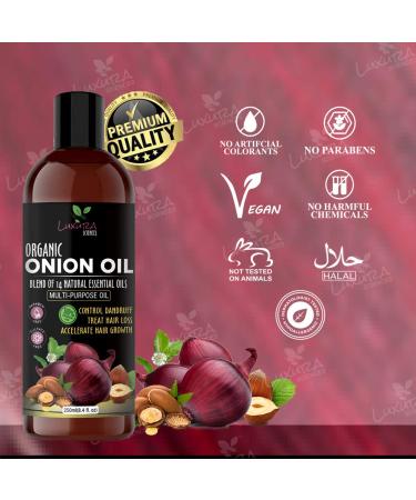 Luxura Sciences Onion Hair Oil - 100% Pure & Natural | 14 Essential Oils | 250ml - Boost Hair Growth & Nourishment - Buy Online on GoSupps.com